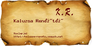 Kaluzsa Renátó névjegykártya
