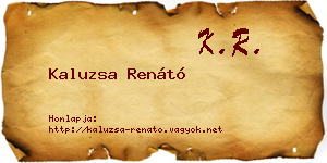 Kaluzsa Renátó névjegykártya