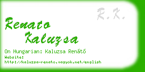 renato kaluzsa business card